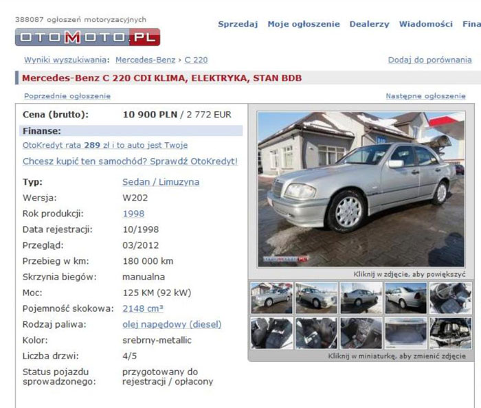 Otomoto: как купить машину на польском автосайте