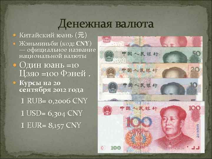 Национальная валюта в Китае