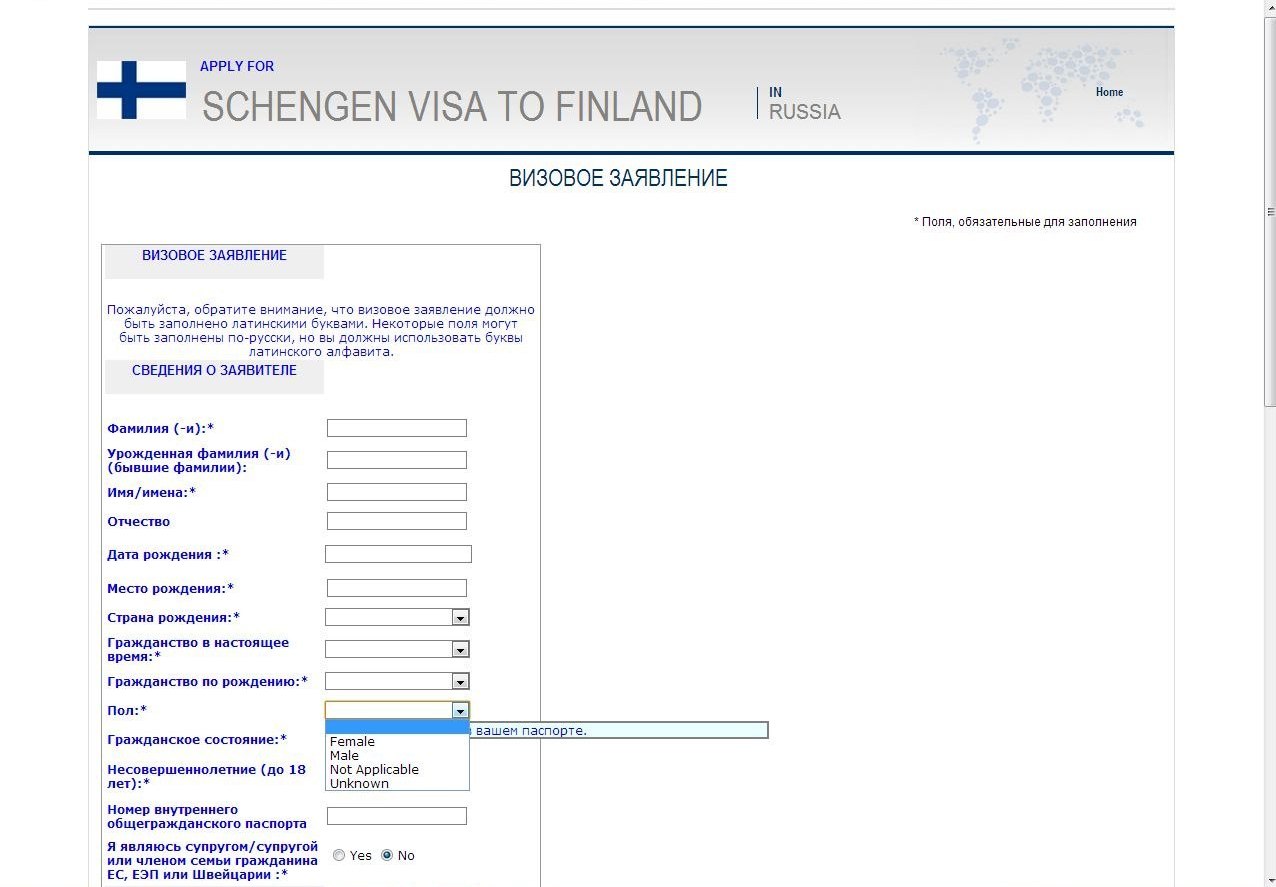 Анкета на визу в финляндию в  2021  году: как заполнить, образец, бланк