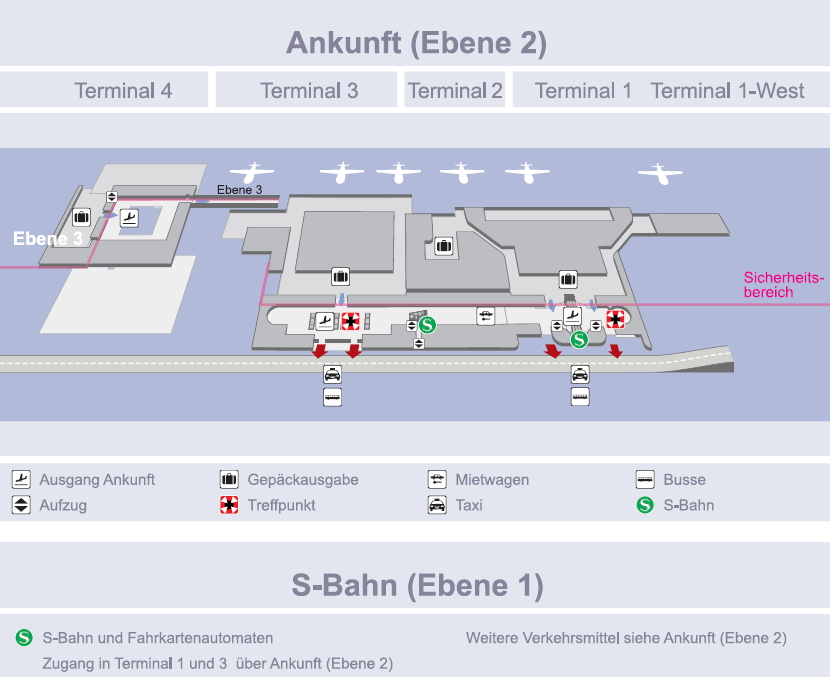 Схема аэропорта франкфурта - фото, транзит, терминалы