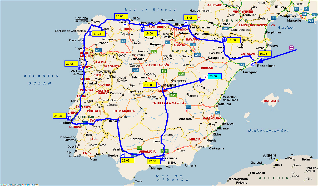 Передвижение по испании - отдых в испании (аликанте). жилье, экскурсии, трансфер, информация.
