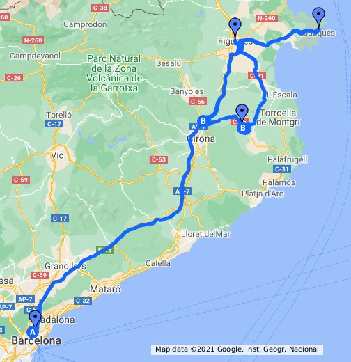 Как просто добраться из Барселоны в Фигерас на разных видах транспорта в 2021 году