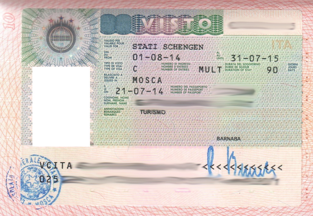 Оформление шенгенской визы в италию