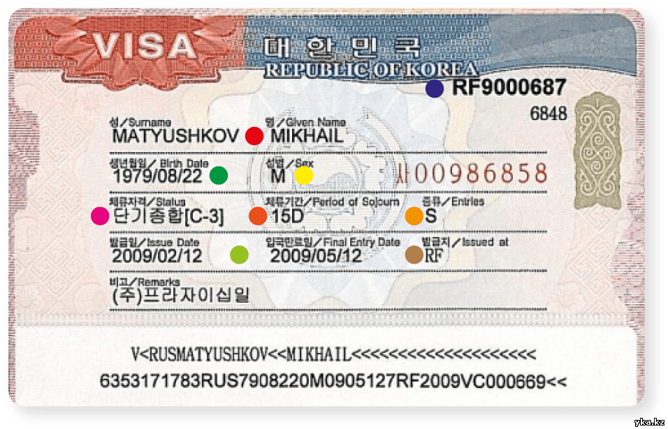 Как оформляется виза в корею для россиян?
