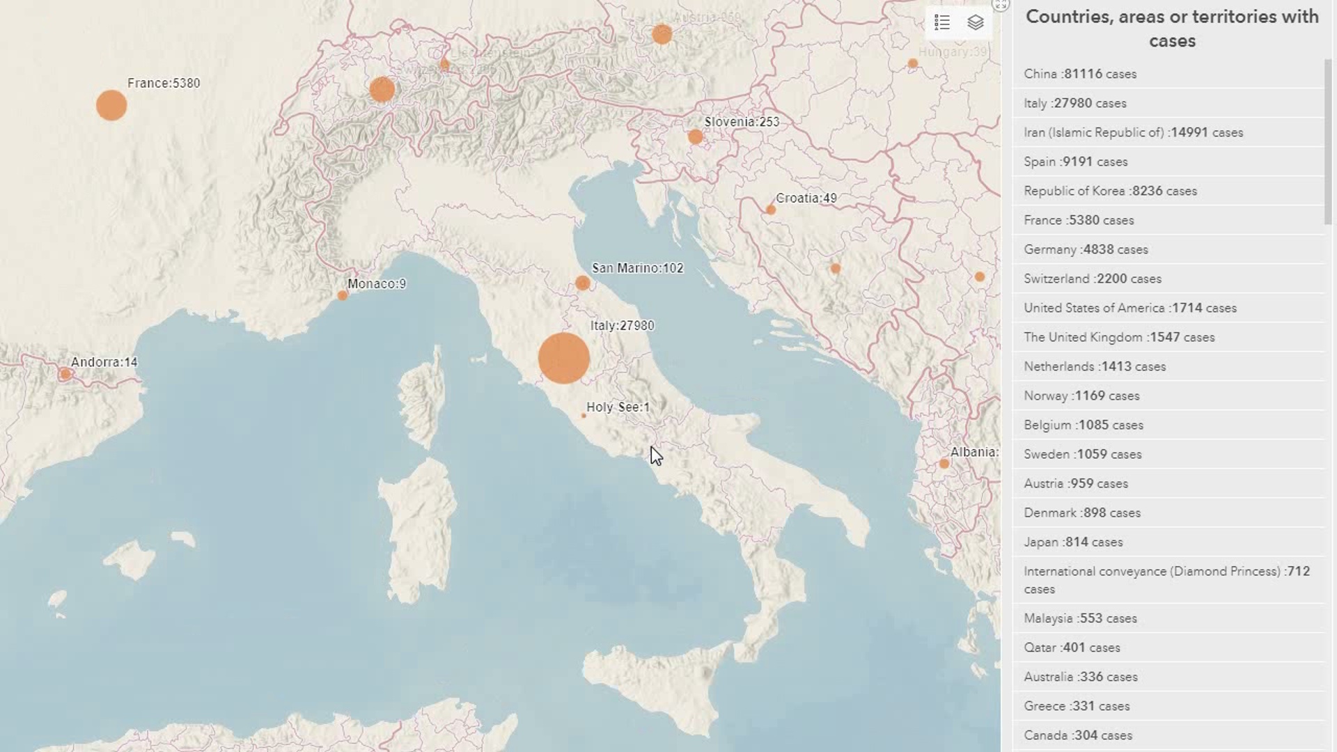 Коронавирус в италии: статистика, график по дням, динамика распространения covid-19