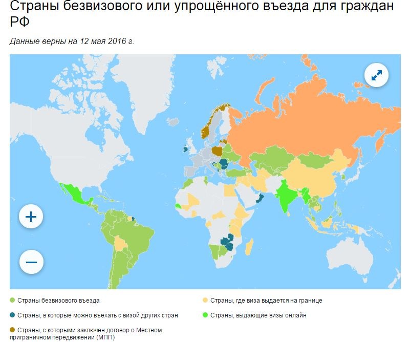 Список безвизовых стран для россиян в 2021 году