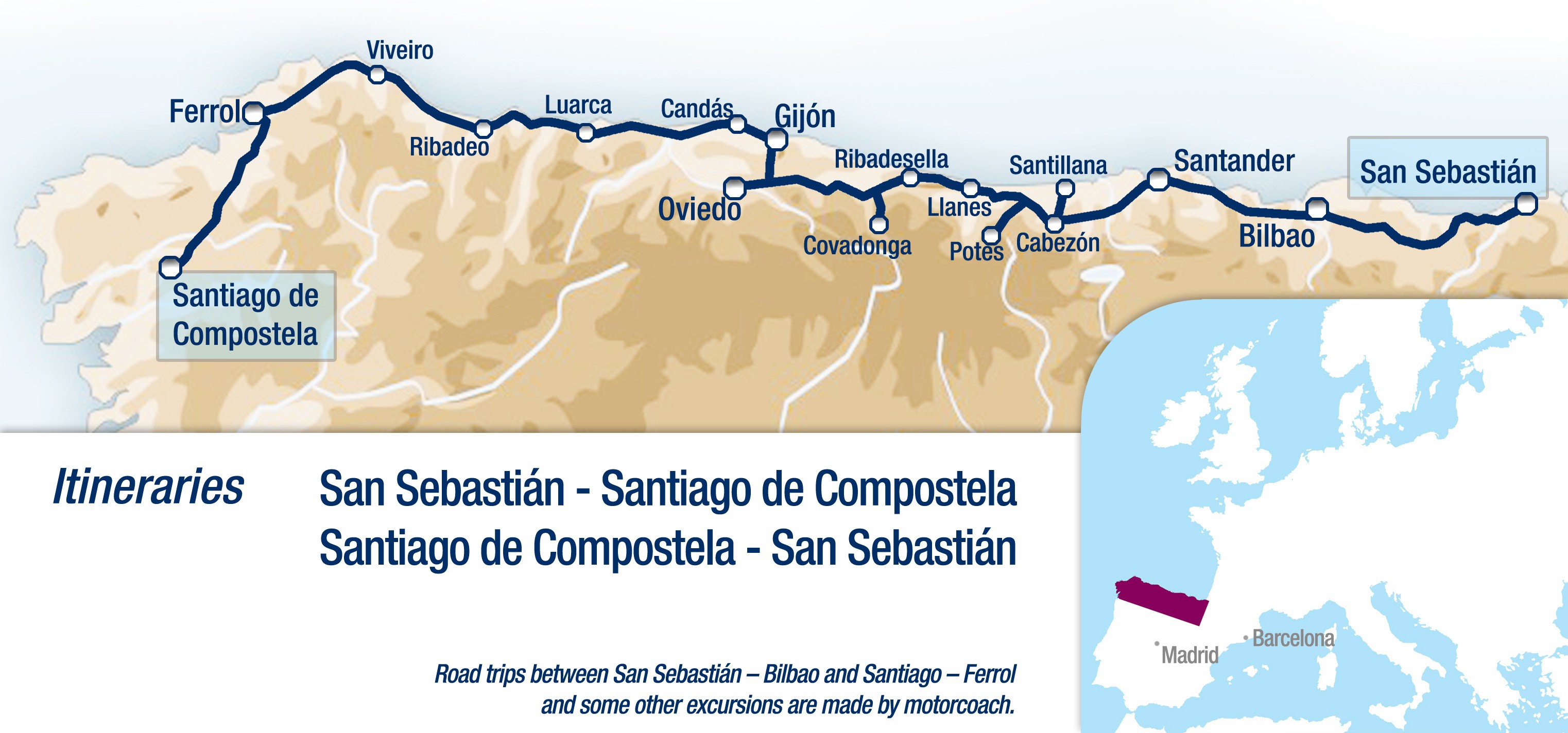 Проложенный маршрут от барселоны до бильбао